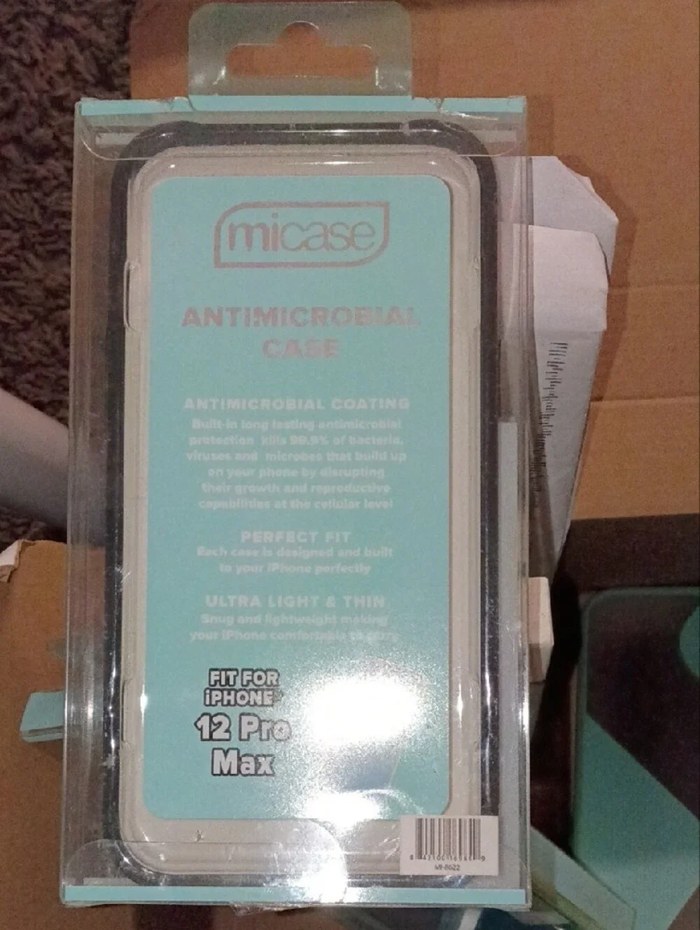 Phone Case for 12 Pro Max - White with Rose Gold Accents